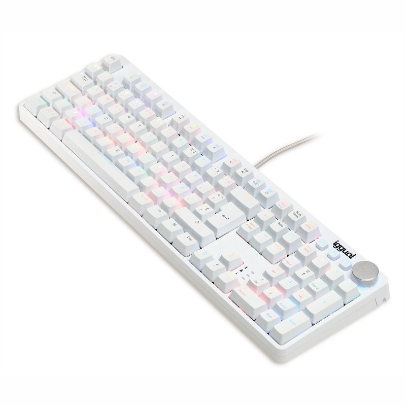 iggual Teclado gaming mecánico PEARL RGB blanco - detalle