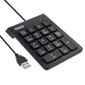 Tooq Teclado USB Numérico 19 teclas Negro