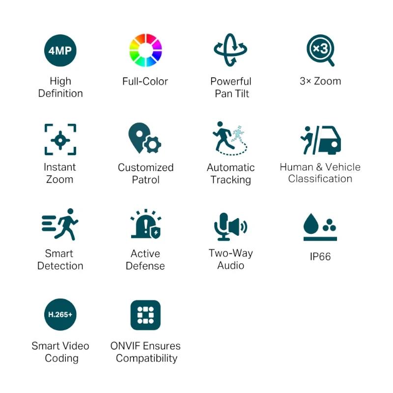 VIGI Cámara IP PT C540V 4MP Plástico Full-Color - detalle