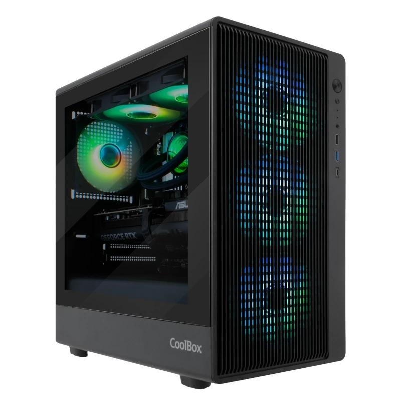 Coolbox Caja Gaming MATX GM350 DARKFACE USB-C 3.2 - detalle