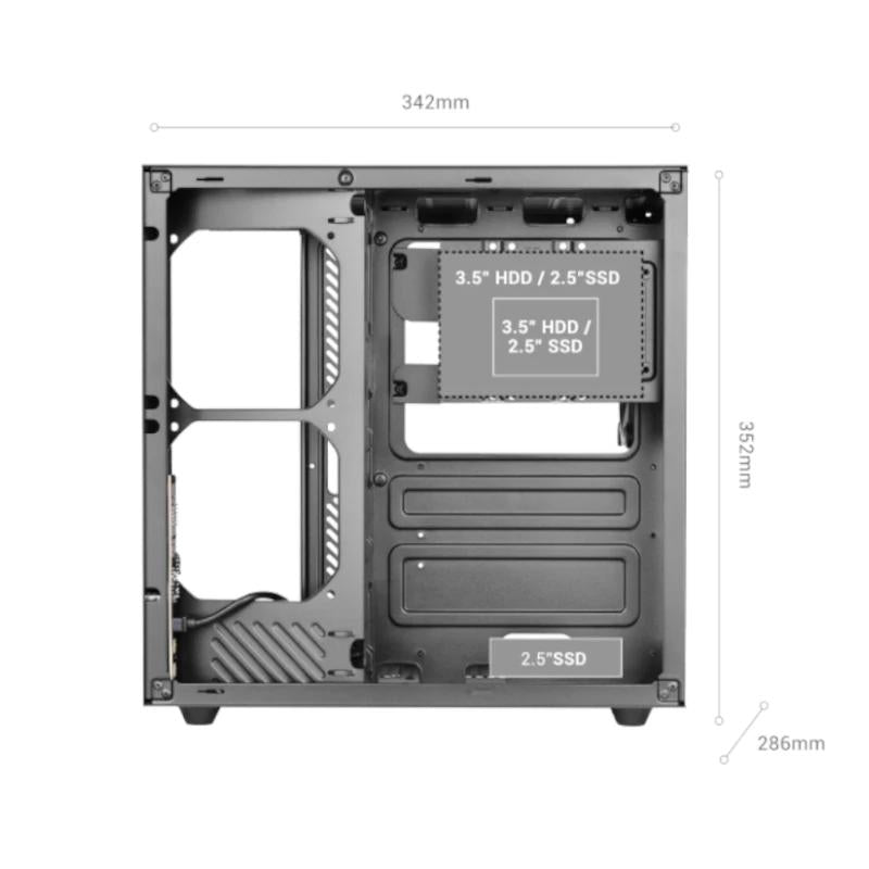 MARS GAMING MCV-ONE Atx Doble Cámara Negro