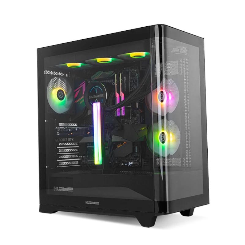 Caixa semitorre NOX HUMMER ETHER con cristal curvo, negra 