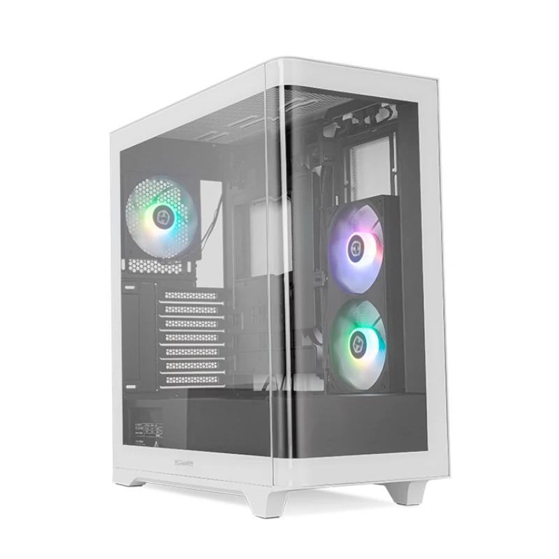 NOX Semitorre HUMMER ETHER Cristall Corb Negre&amp;Bla 