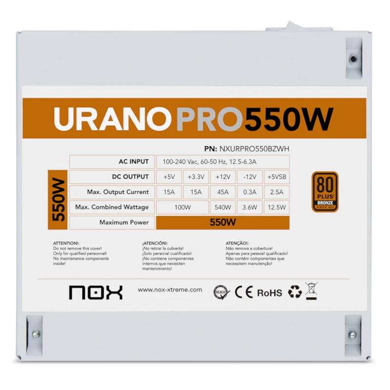 Fonte de alimentación NOX ATX Urano PRO 550W Bronce Branco