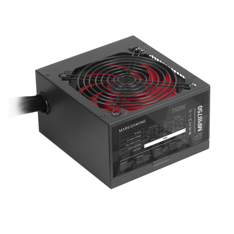 MARS GAMING Fuente Alimen. MPIII 750W, 85% Silent - detalle