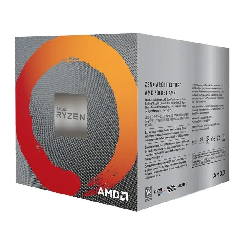 AMD RYZEN 5 3400G 3.7GHz 6MB 4 NÚCLEOS AM4 CAIXA + DISIPA 