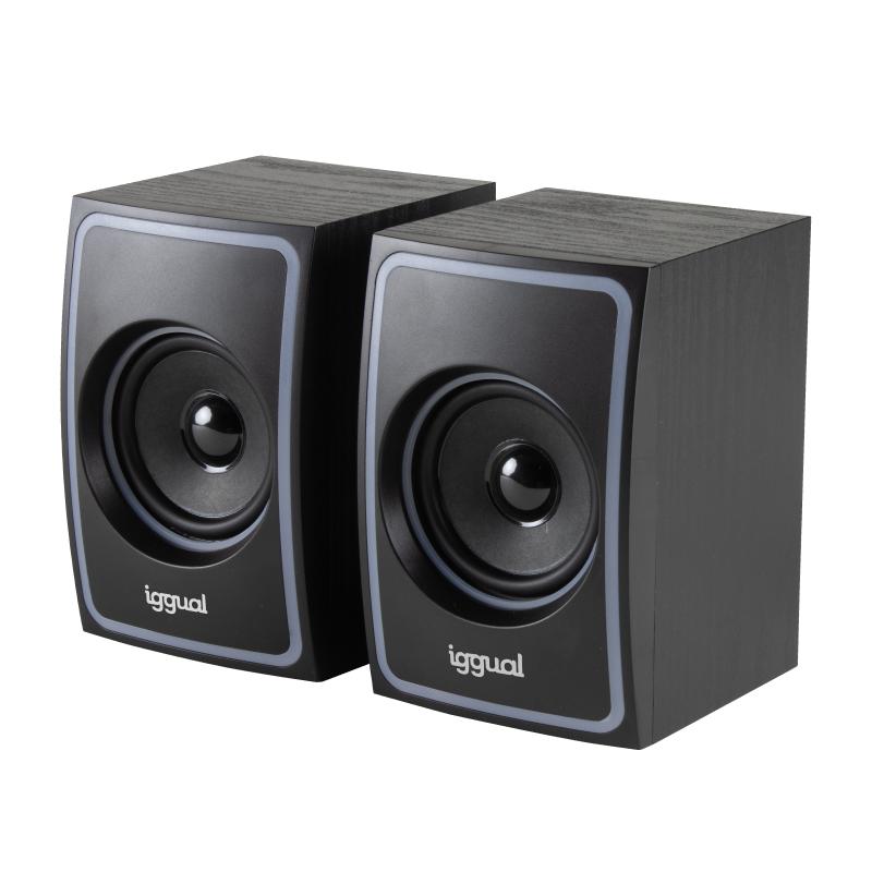iggual Altavoces 2.0 10W mini-jack + USB Bluetooth - detalle