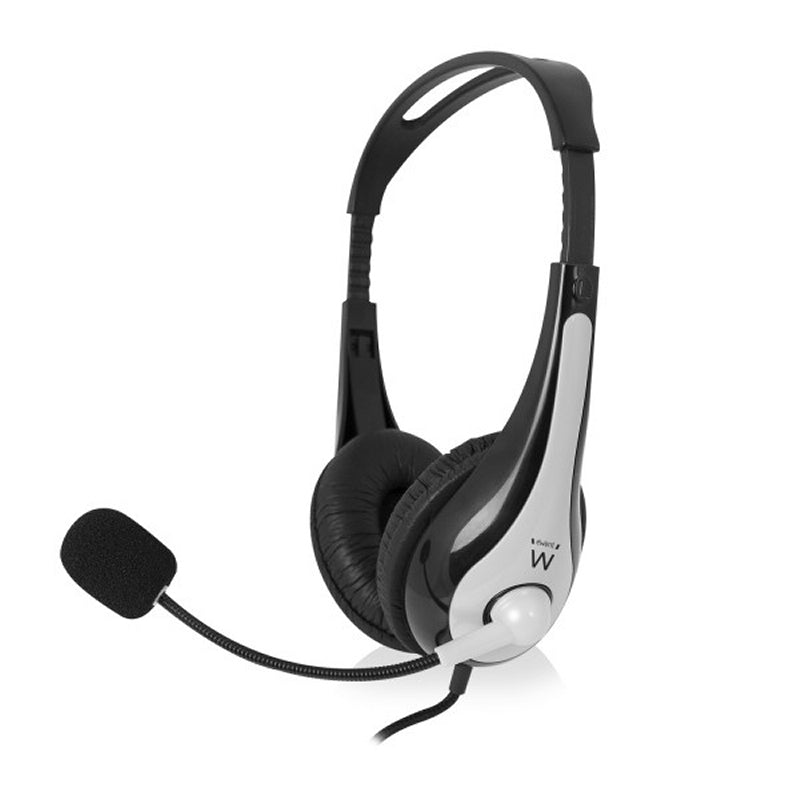 Auriculares estéreo EWENT EW3562 + micrófono, negros