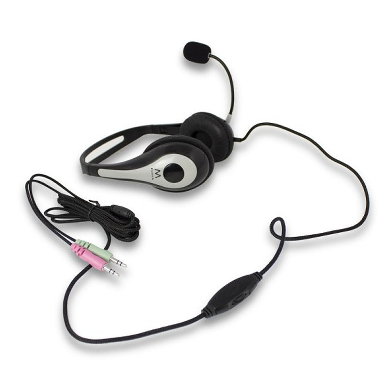 Auriculares estéreo EWENT EW3562 + micrófono, negros