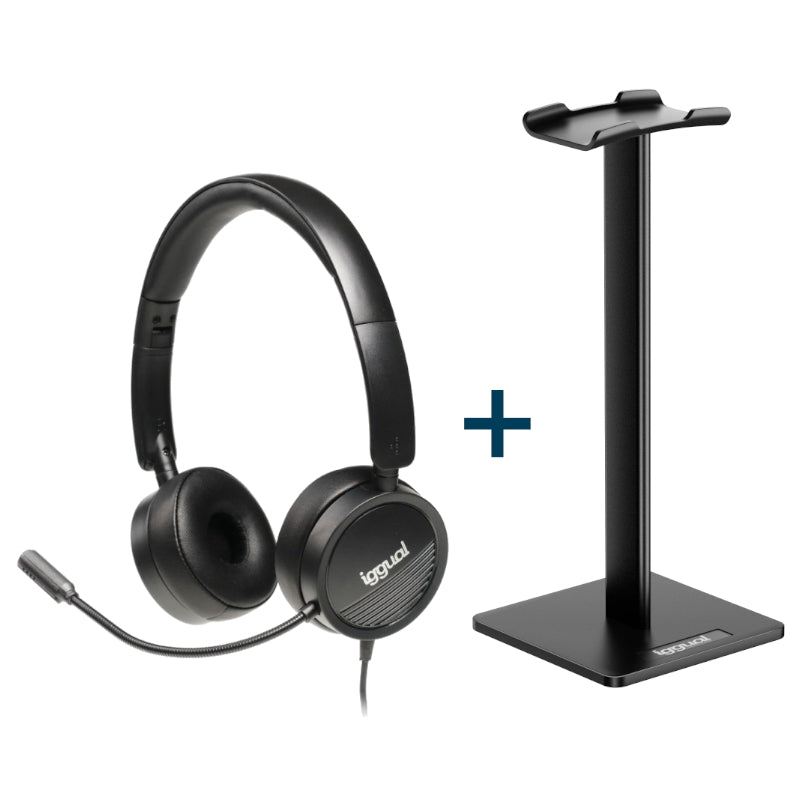 Kit de auriculares iggual Dual Tech + soporte SA22