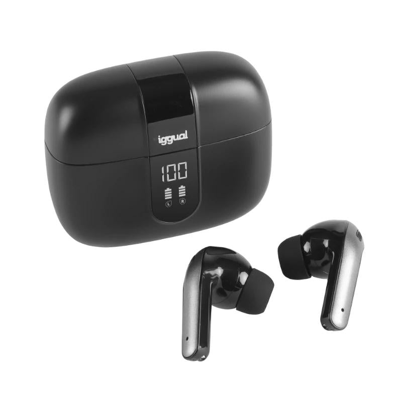 Auriculares Bluetooth sen fíos TWS iggual negros