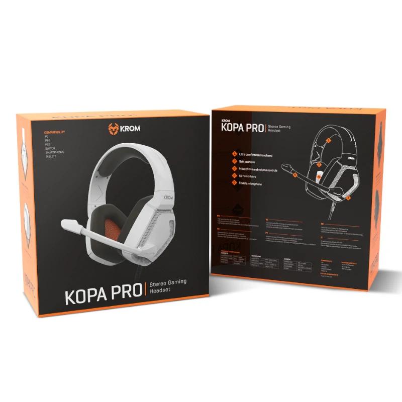 KROM KOPA PRO | AURICULARES ESTÉREO BRANCOS PARA XOGOS