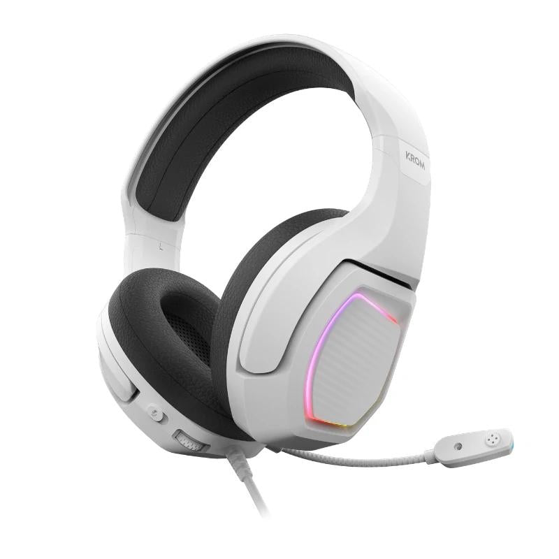 AURICULARES PARA XOGOS KROM KOPA 7.1 BRANCOS VIRTUAIS 