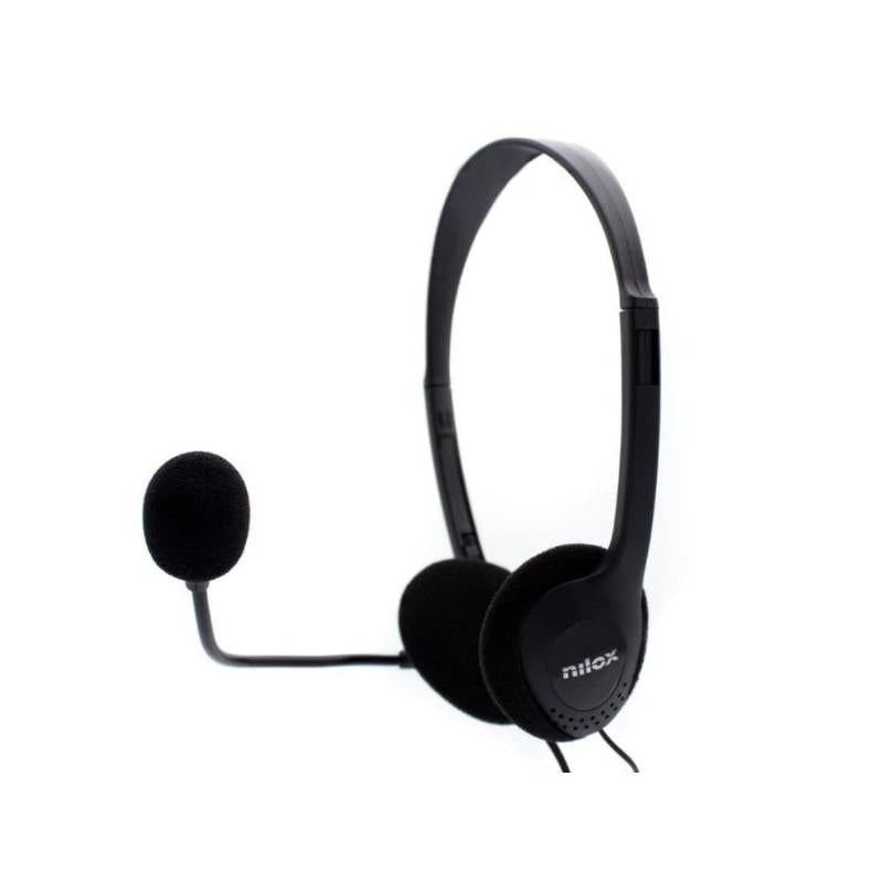 Auriculares Nilox NXCM0000004 Conector dobre negro 