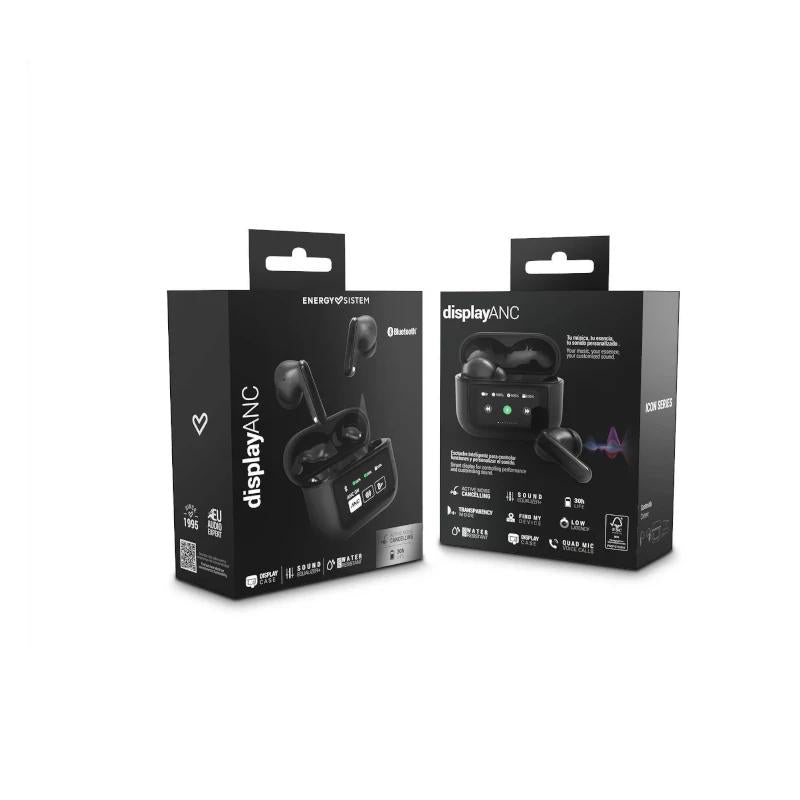 Auriculares Energy Sistem con pantalla ANC, grafito e TW