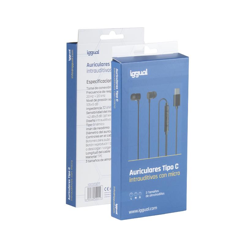 Auriculares intraauriculares iggual tipo C con micrófono