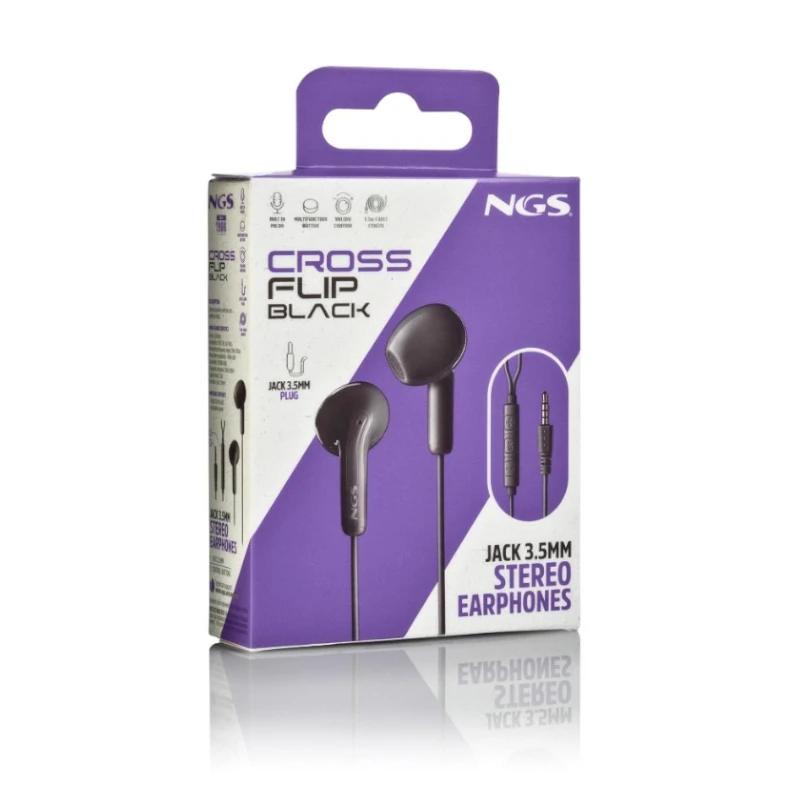 Auriculares estéreo NGS negros con cable jack de 3,5 mm 