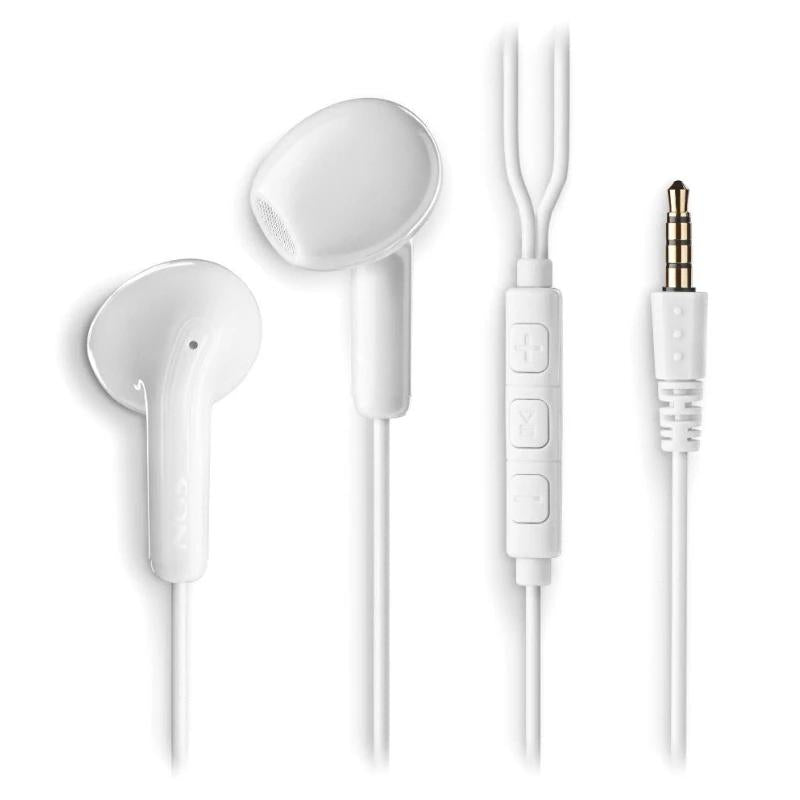 Auriculares con cable estéreo NGS brancos con conector jack de 3,5 mm 
