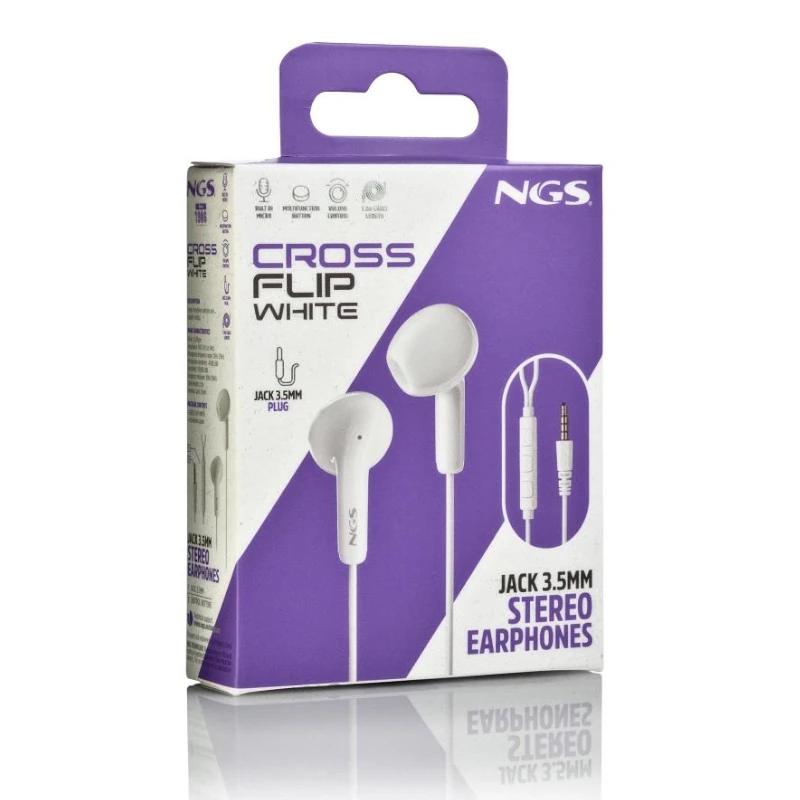 Auriculares con cable estéreo NGS brancos con conector jack de 3,5 mm 