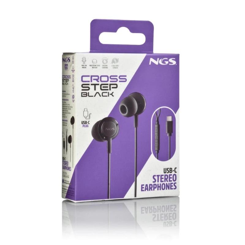 NGS Auricular Negre Estèreo USB-C Amb Cable 