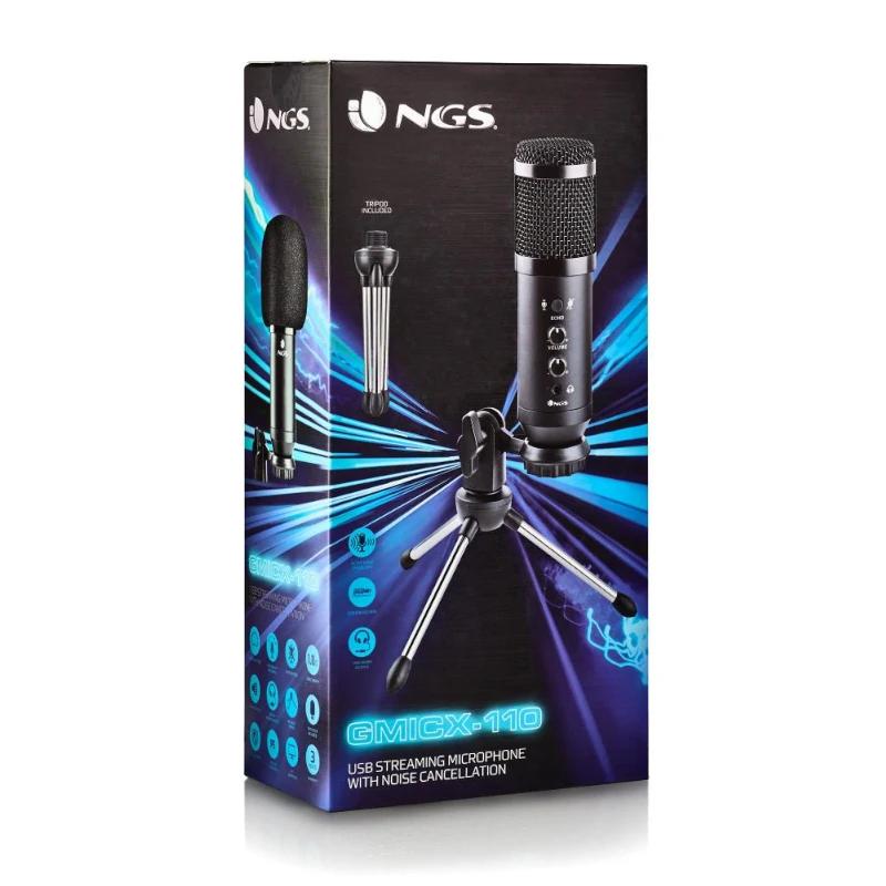 NGS MICROFONO UNIDIRECCIONAL CON TRIPODE Y USB - detalle