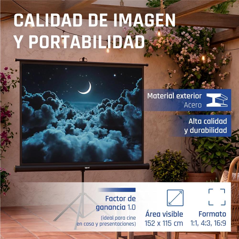iggual Pantalla 72" 152x115 cm 4:3 trípode+bolsa - detalle