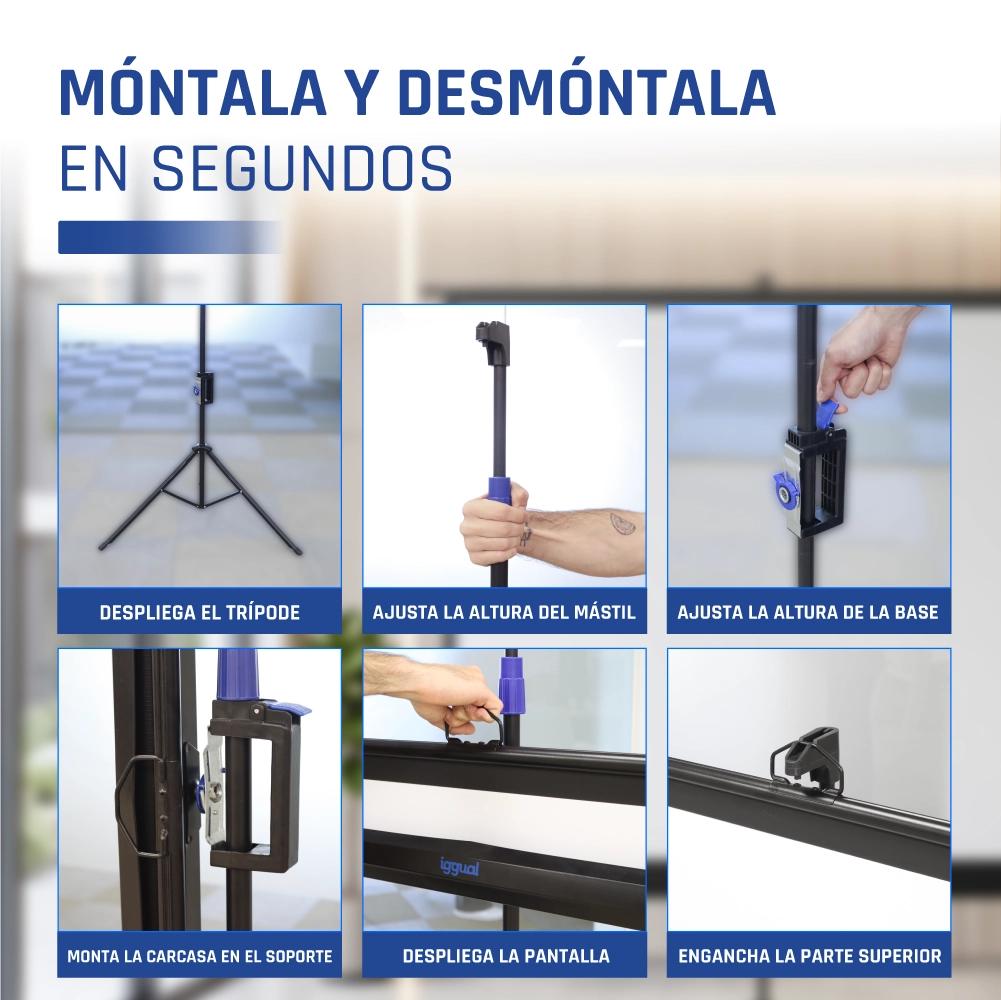 iggual Pantalla 72" 152x115 cm 4:3 trípode+bolsa - detalle