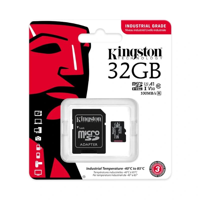 Kingston MicroSD Industrial 32Gb con adaptador - detalle