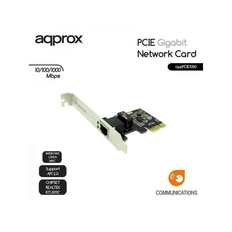 approx APPPCIE1000 Tarjeta Red Gigabit PCI-E LP - detalle