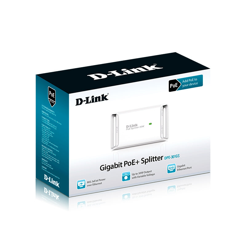 D-Link DPE-301GS Gigabit 30W PoE Splitter - detalle