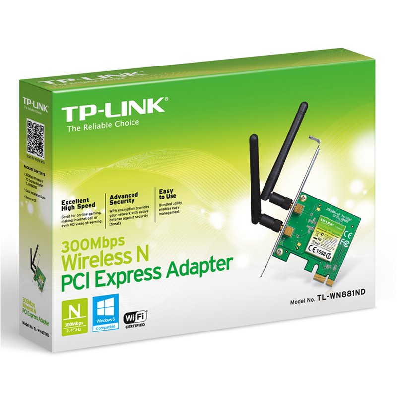 TP-LINK TL-WN881ND Tarjeta Red WiFi N300 PCI-E - detalle