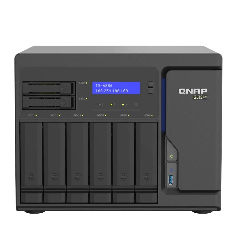 QNAP TS-H886-D1602-8G NAS 4+2-Bay 4x2.5GbE - detalle