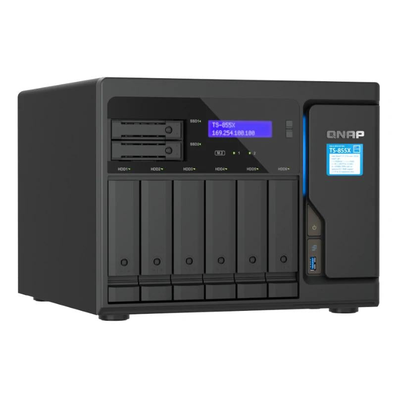QNAP TS-855X-8G NAS 6+2 Bay 2x2.5GbE 4xUSB - detalle