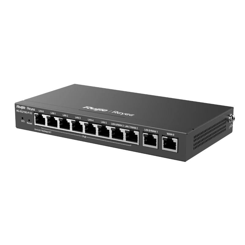 Reyee 10-Port Gigabit Cloud-Managed Gateway, 8 x P - detalle
