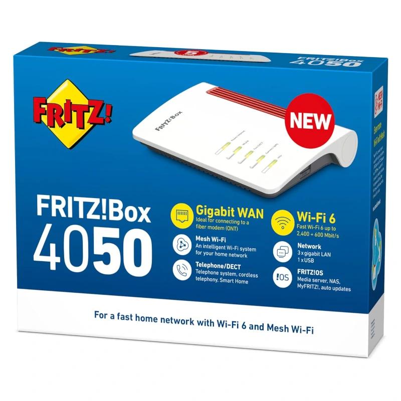Fritz!Box 4050 Router WiFi6 Mesh 1xGb WAN 3xGb LAN - detalle