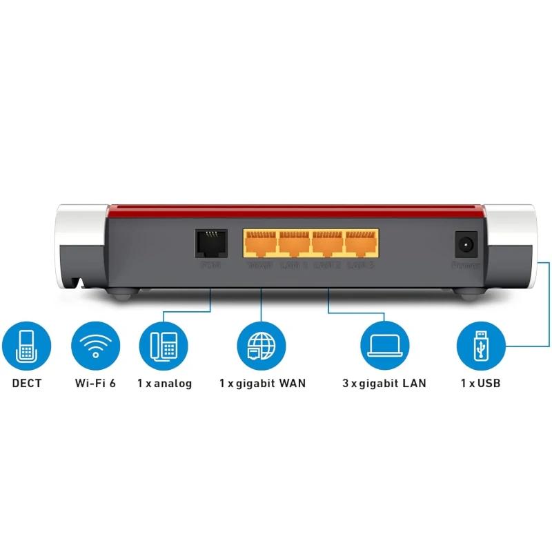 Fritz!Box 4050 Router WiFi6 Mesh 1xGb WAN 3xGb LAN - detalle
