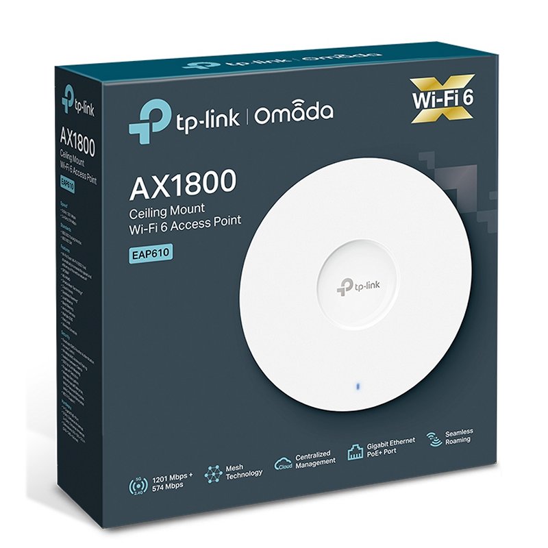 TP-Link EAP610 AP WiFi6 AX1800 Techo Dual 1xGbE - detalle