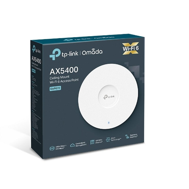 TP-Link EAP670 AP WiFi6 AX5400 Techo Dual 1x2.5GbE - detalle