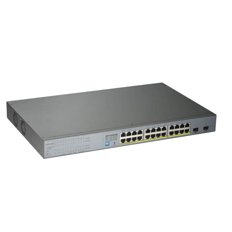 ZyXEL GS1300-26HP Switch 24xGB PoE 2xSFP 250W - detalle