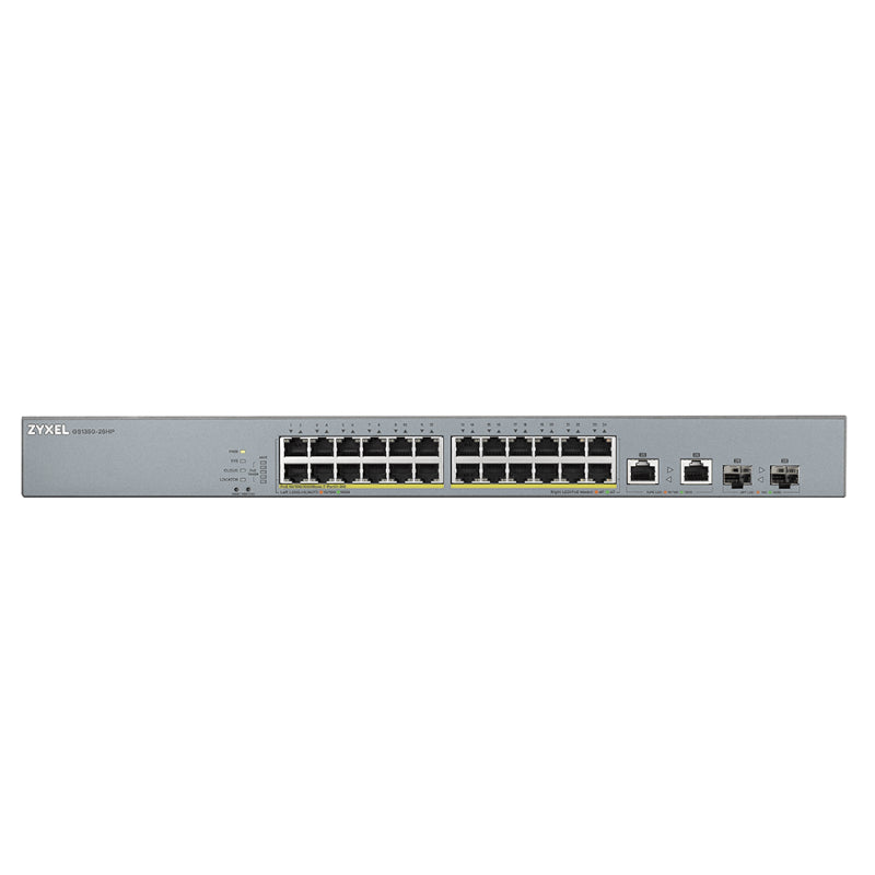 ZyXEL GS1350-26HP Switch 24xGB PoE 2xSFP 375W - detalle