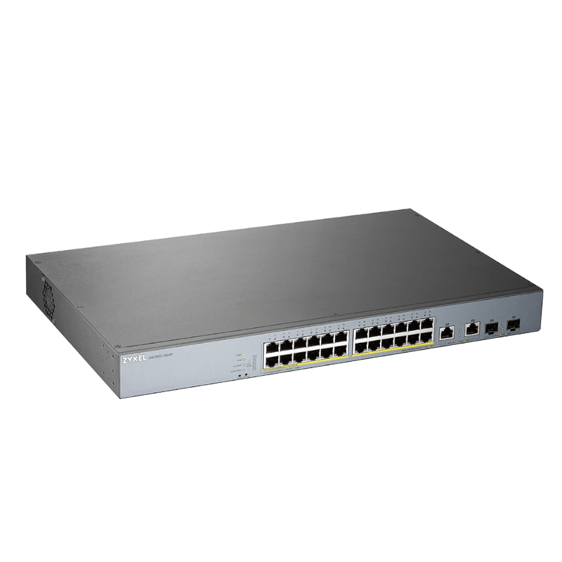 ZyXEL GS1350-26HP Switch 24xGB PoE 2xSFP 375W - detalle