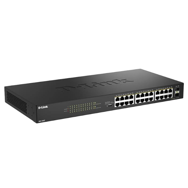 D-Link DGS-1026P/E Switch 24xGbE PoE+ 2xSFP - detalle