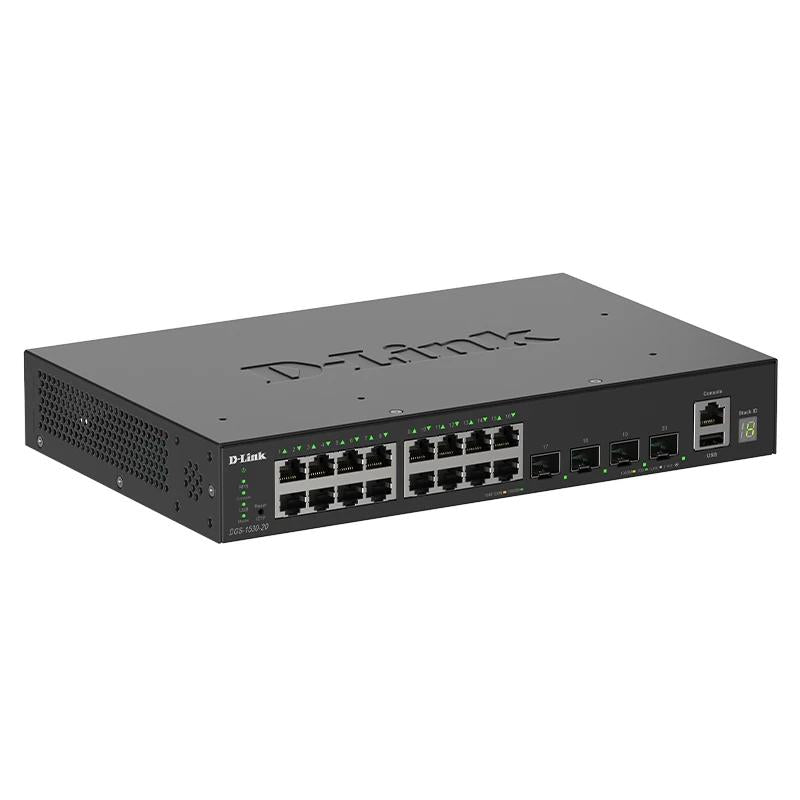 D-Link DGS-1530-20/E Switch 16xGb 4x10G SFP+ - detalle