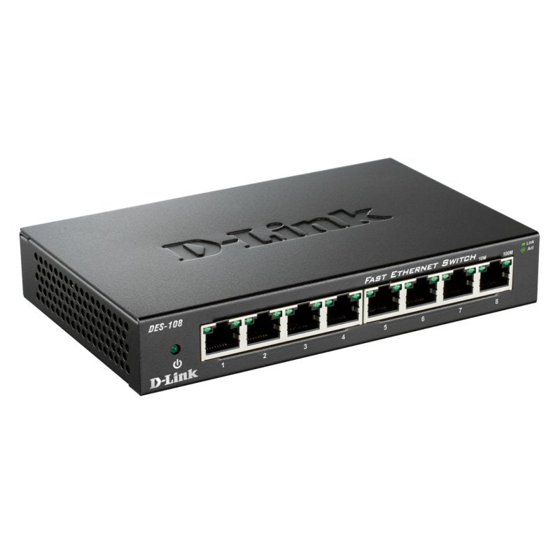 D-Link DES-108 Switch 8x10/100Mbps Metal - detalle