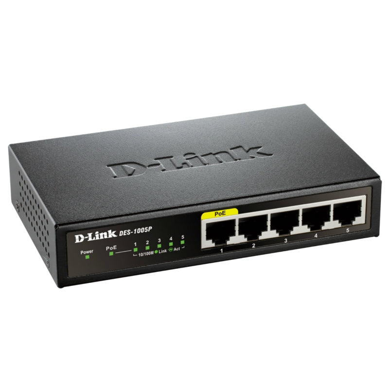 D-Link DES-1005P Switch 5x10/100Mbps 1xPoE - detalle