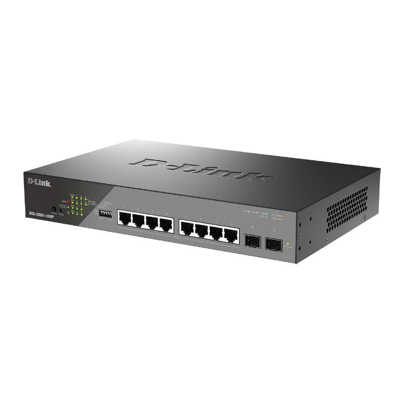 D-Link DSS-200G-10MP Switch 8xGbE PoE 2xSFP LR - detalle