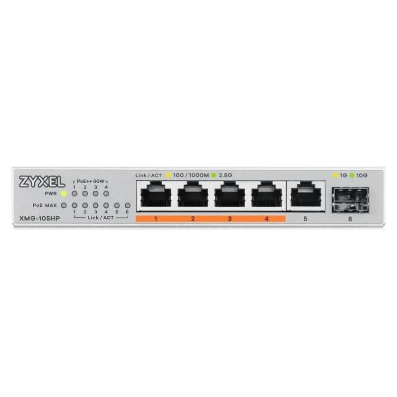 Zyxel XMG-105 Switch 5x2,5G 1xSFP+ PoE++ Desktop - detalle