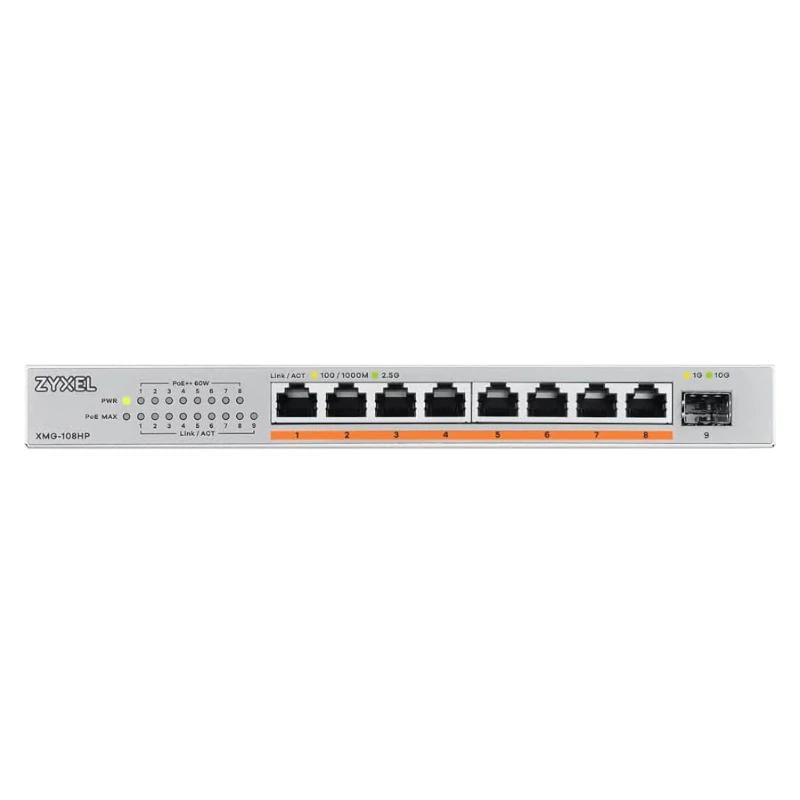 Zyxel XMG-108 Switch 5x2,5G 1 SFP+ PoE++ Desktop - detalle