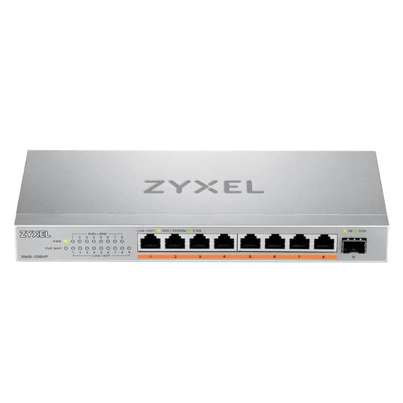 Zyxel XMG-108 Switch 5x2,5G 1 SFP+ PoE++ Desktop - detalle