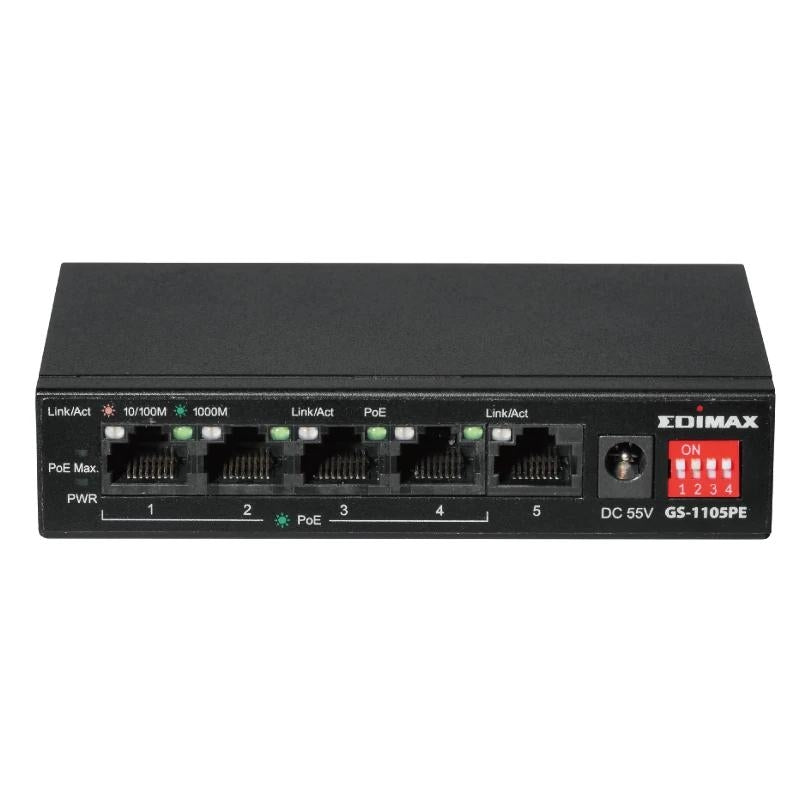 Edimax GS-1105PE Swithc 5xGbE (4PoE+) LR 